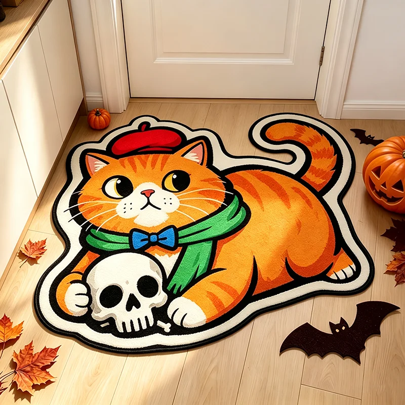 Halloween Cat Shaped Rug, Faux - Home Bathroom Door Design review and price