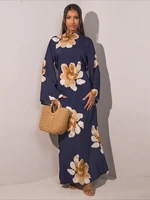 Eid Abaya femmes Robe de soirée imprimée musulman Jalabiya dubaï robes Largos fête Caftan caftan arabe longue Robe 2025 robes de Ramadan 6