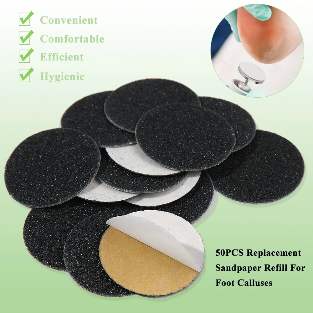 Pedicure Replacement Sandpaper-15mm 20mm 25mm 35mm Foot Callus Remove Disc Refill Dead Skin  Cuticle Polishing File Accessory