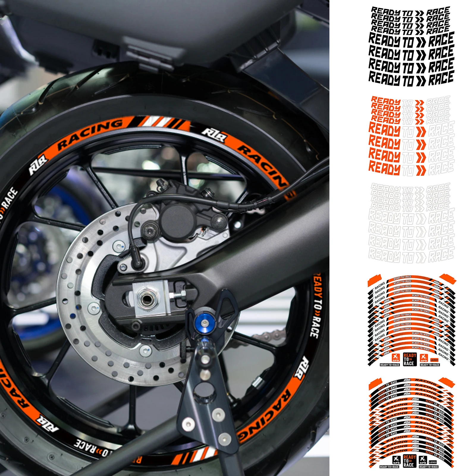 Reflective Motorcycle Wheel Stickers Rim Strips Decals 17\