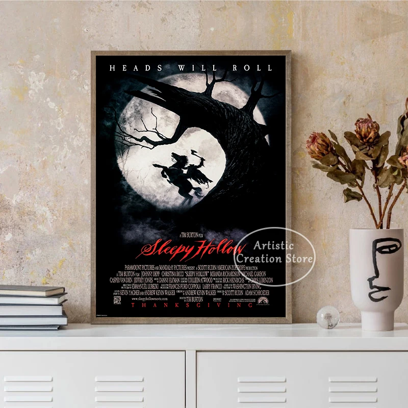 Sleepy Hollow 1999 Classic Movie Artwork Poster Canvas Painting Prints Wall Art Pictures Bedroom Cinema Club Wall Home Decor