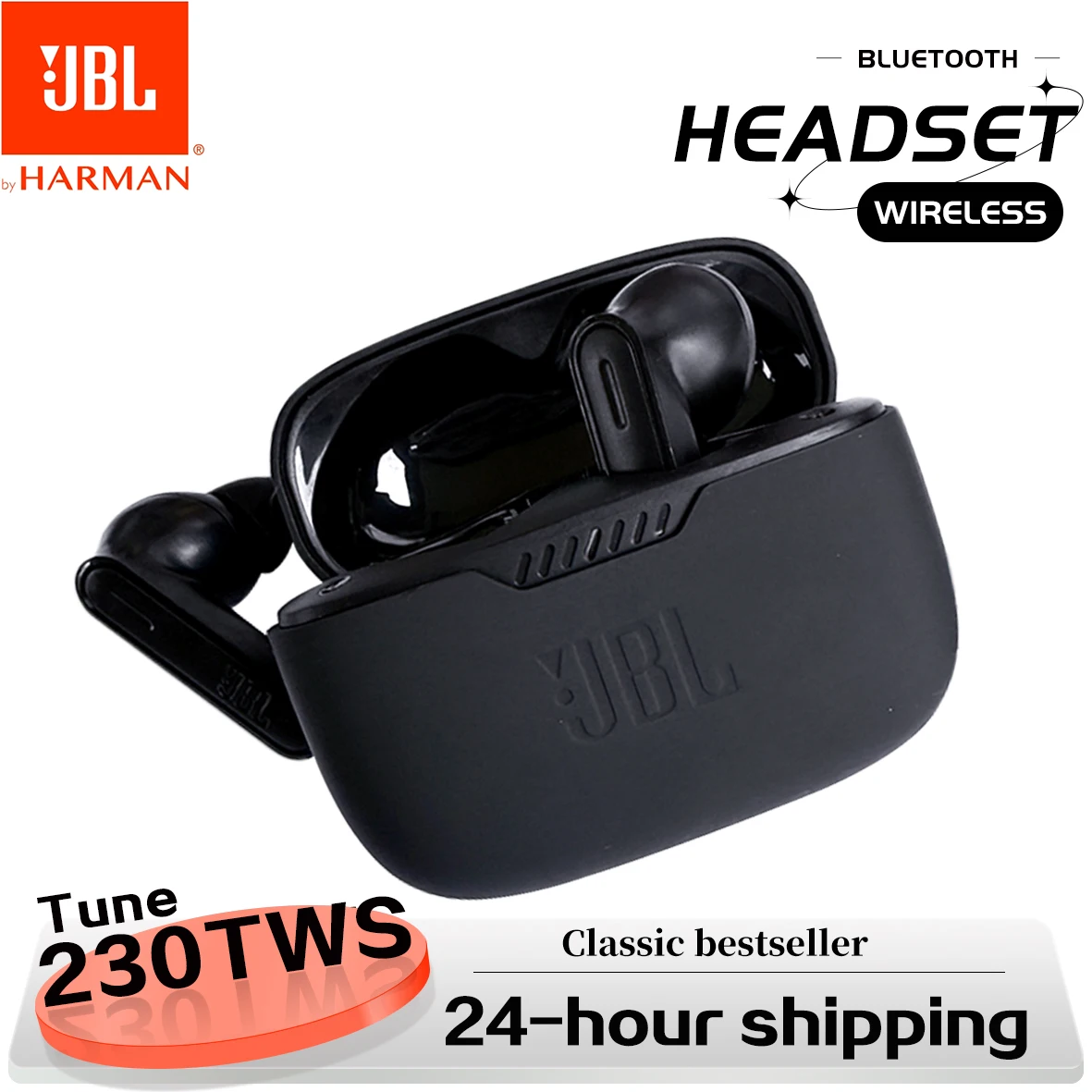 Casque Bluetooth sans fil JBL Tune 230nc TWS, stéréo, basses puissantes, étanche, écouteurs sportifs avec microphone