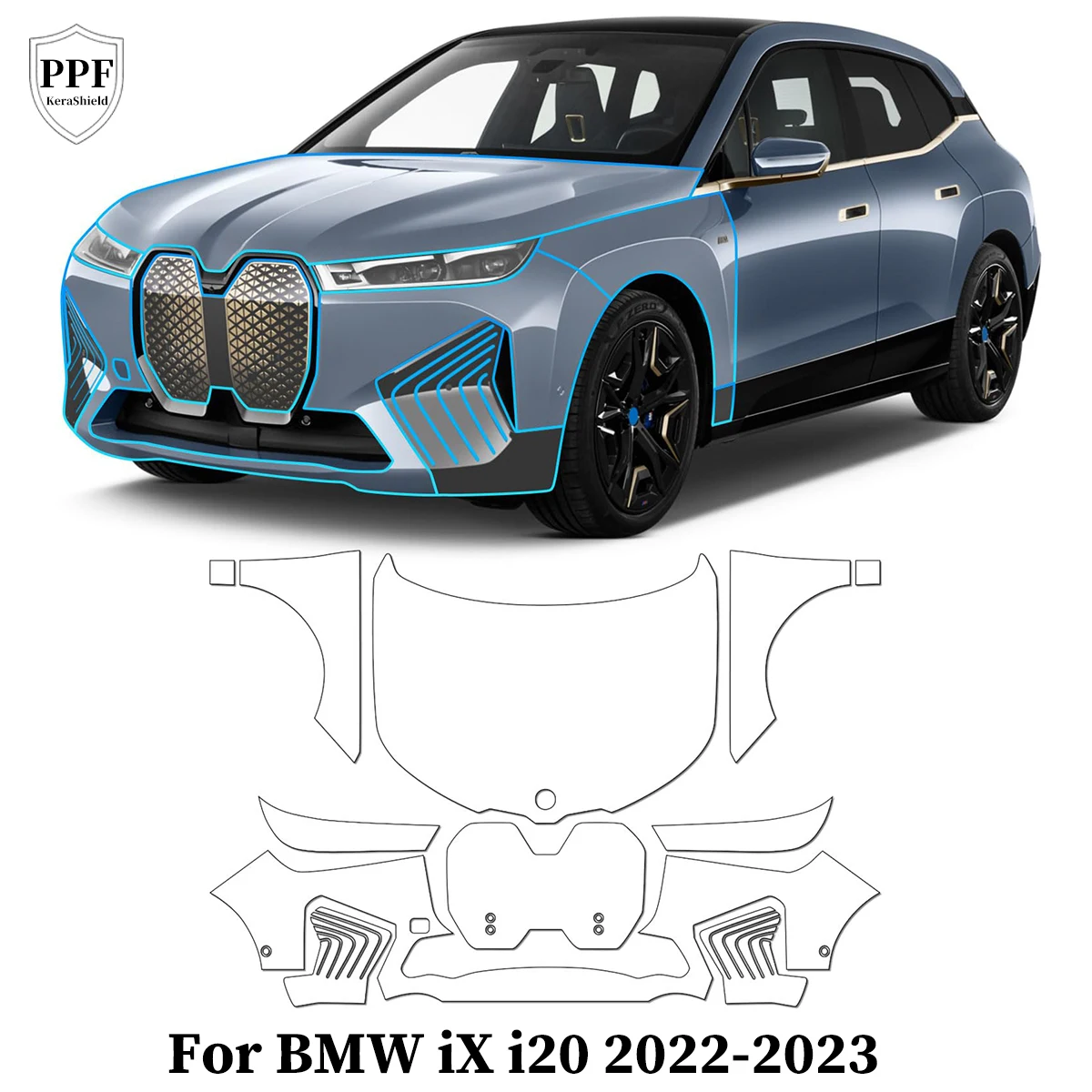 

Pre-cut PPF For BMW iX i20 2022 2023 TPU Paint Protection Film Car Anti-Scratch Clear Bra Resistant Repairable Auto Accessories