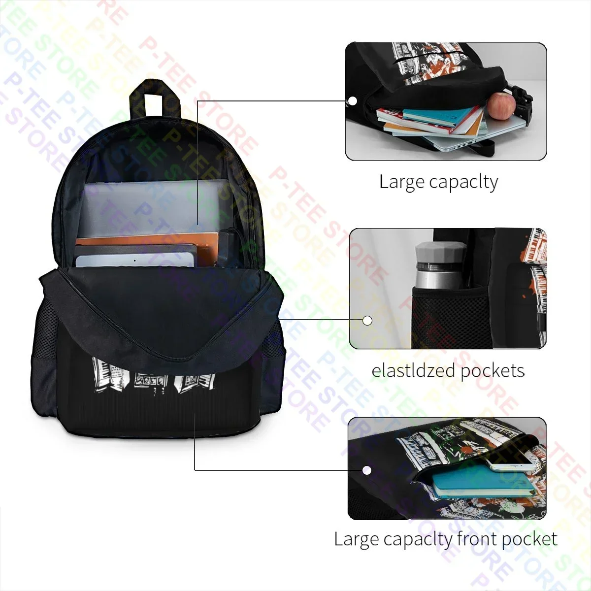 حقيبة ظهر ذات سعة كبيرة من Mindless Self Indulgence Msi Nosferatu حقيبة رياضية كلاسيكية قابلة للطي حقيبة رياضية مدرسية