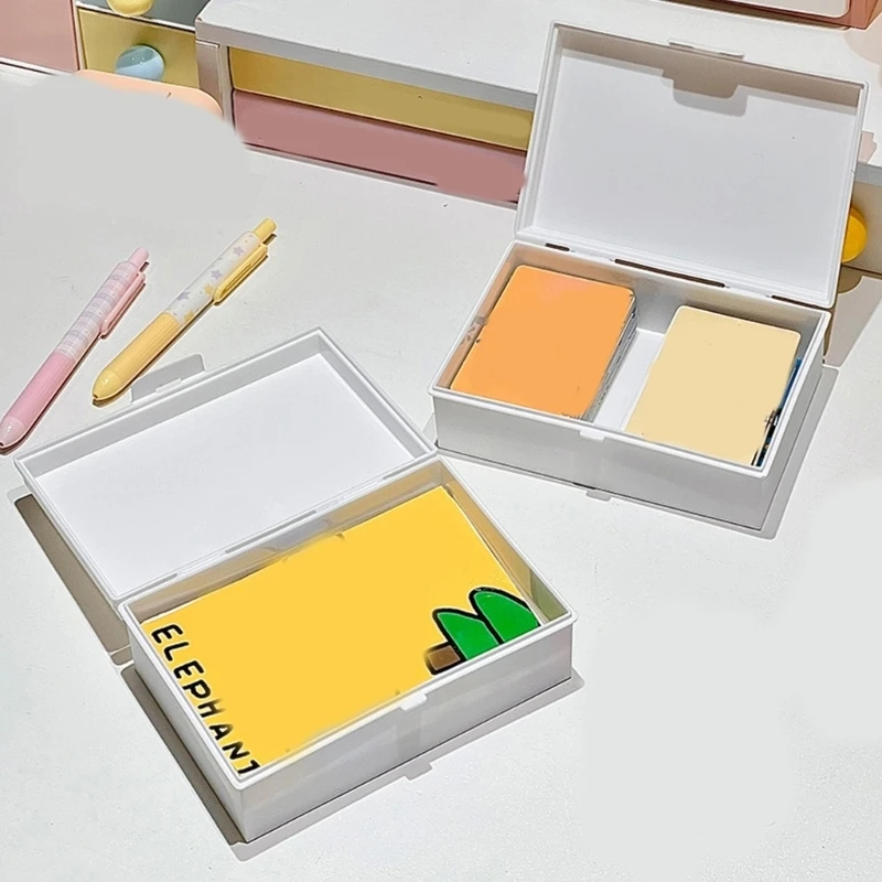 Rectangular Plastic Desk Card Storage Box for Photo Cards, Small Accessories and Shelf Placement in Study Areas F19E