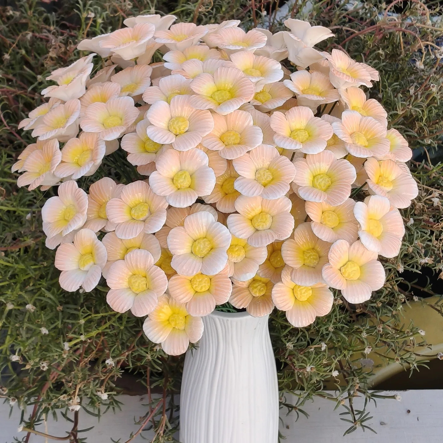 5 Stück Keramikblumen, handgefertigte Simulationsblumen für hohe Temperaturen, ländliche Wildblumen, kreative Geschenke, Heimdekoration – Detail 14
