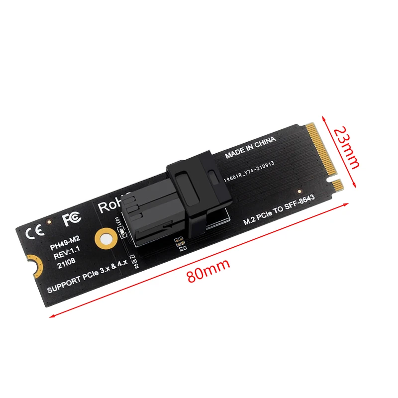 بطاقة محول RGEEK M.2 NVME إلى U.2 Mini Sas 8643 إلى 8639 U.2 (SFF-8639) NVMe PCIe إلى Mini SAS (SFF-8643) كابل SSD