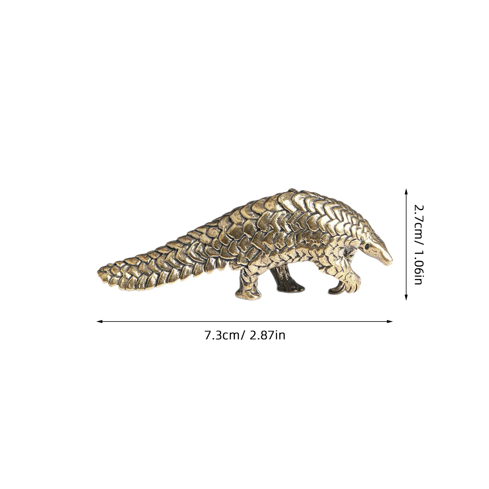 1Pcs Brass Retro Style Pangolin Desktop Adorm Sturdy Compact Tabletop Ornament Small Decorative Craft Pangolin Adornment