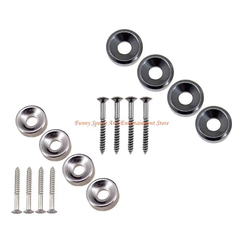 C4DE 4Pcs Guitar Neck Mounting Screws Neck Joint Bushings Ferrules and Bolts