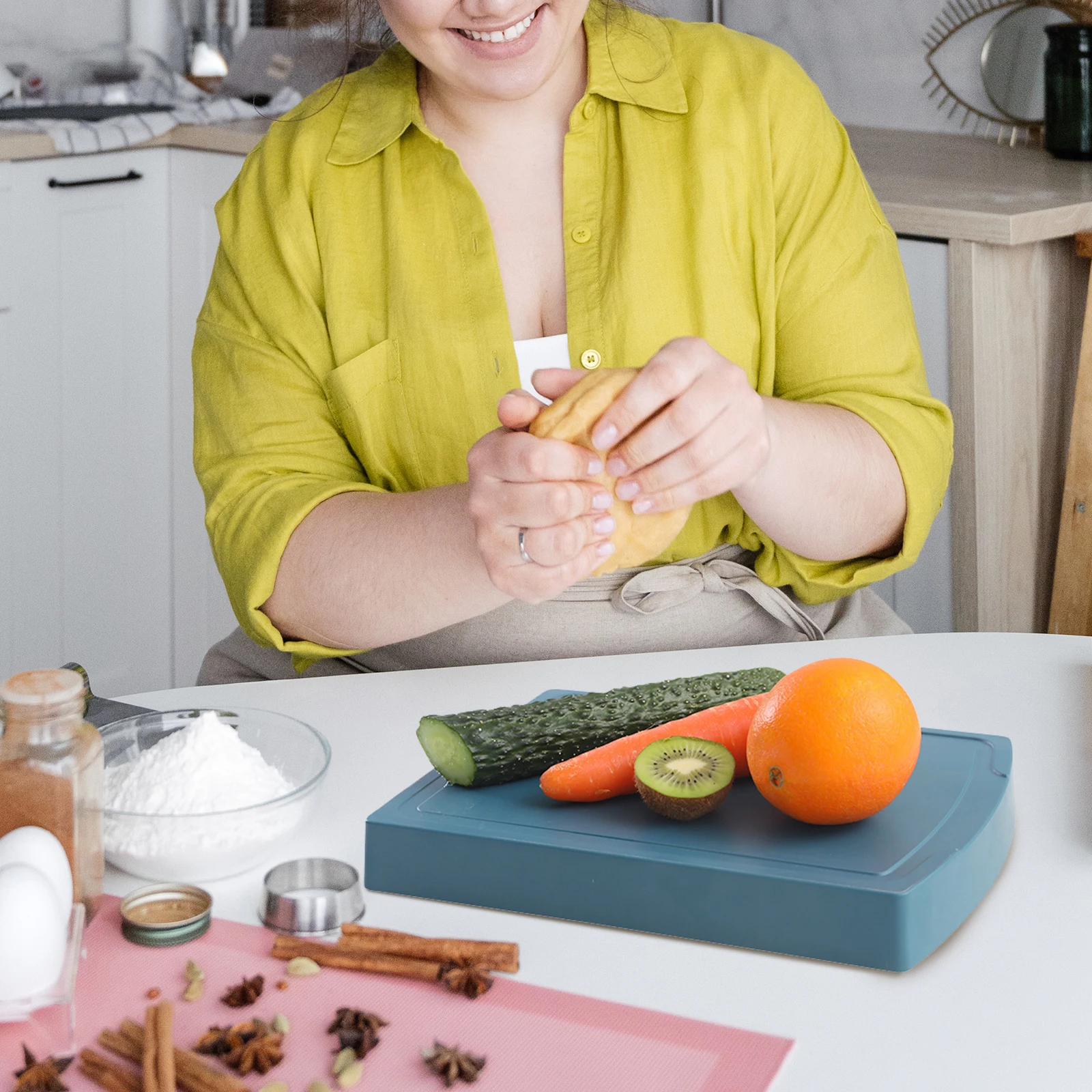 

Drawer Type Chopping Board Simple Double Layer Cutting Kitchen Tool Storage Plate Home Dining Practical Vegetable Container