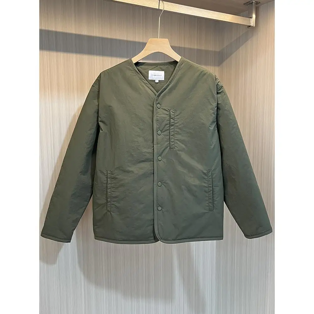 

Men's Winter Cotton Jaet Collarl Patchwork Waterproof Loose Filling Layering Versatile Cotton Outerwear for Teens