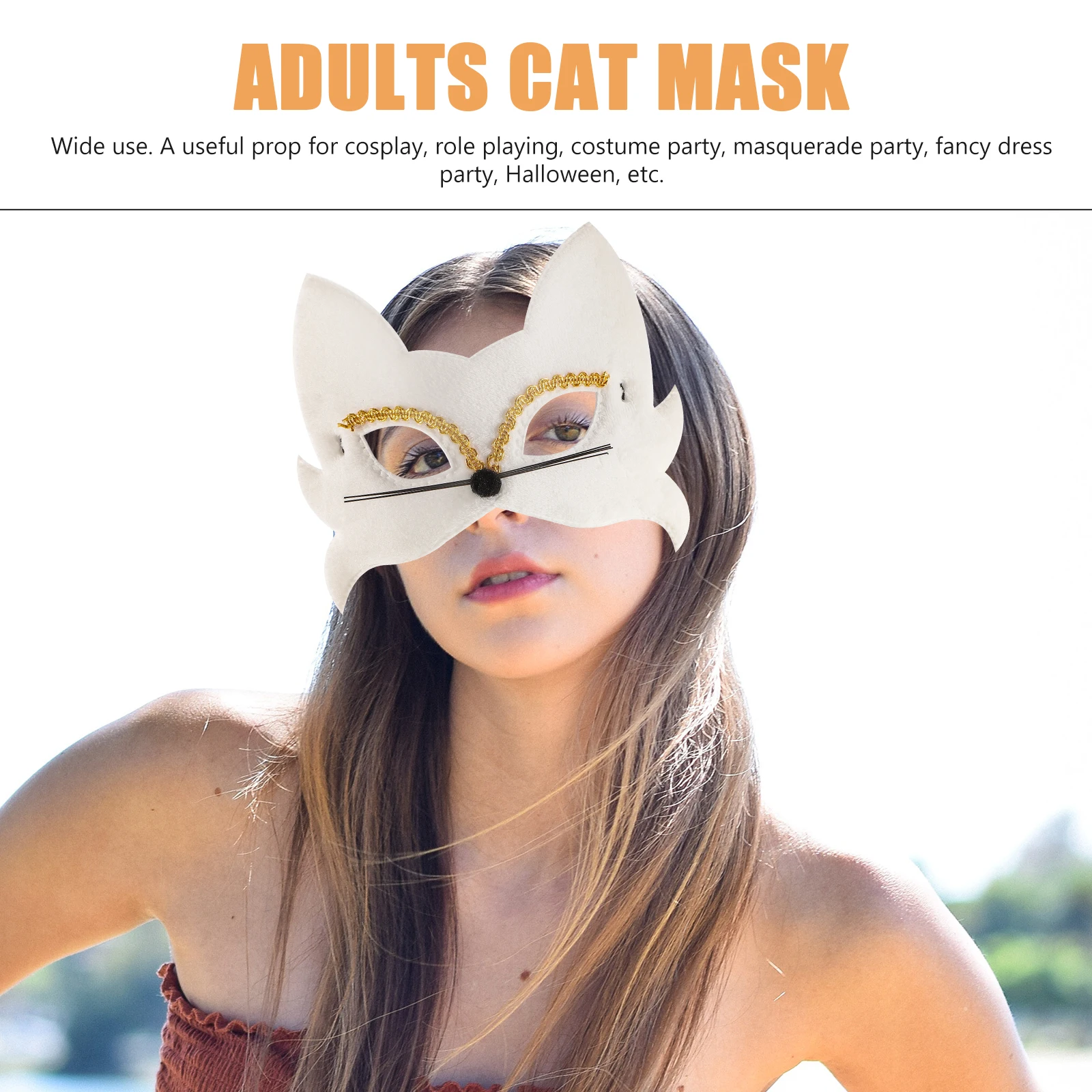 

4 Pcs Animal Cat Mask Costume Makeup Decoration Half Face Cloth Masquerade Child