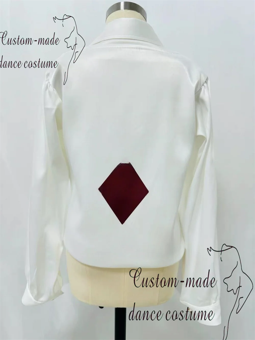 Million Joker mannelijke variaties balletkostuum privé op maat wit gekleurd diamantvest shirt met lange mouwen wedstrijdjurk