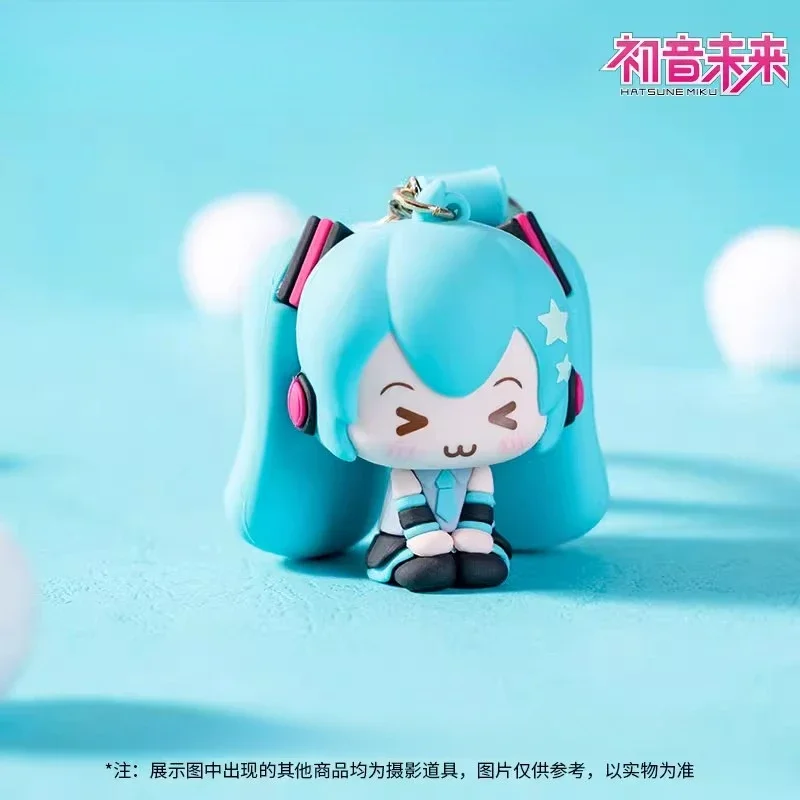 Kawaii Hatsune Miku Squinting Eyes Series Three-dimensional Soft Glue Pendant Decoration Anime Peripheral Decoration Girl Gift