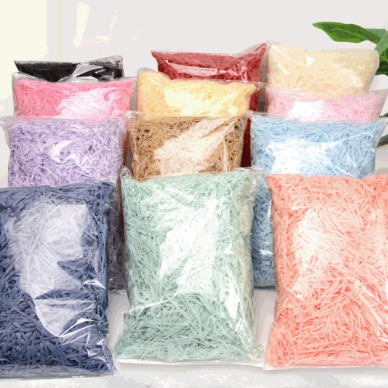 

1Kg DIY paper raffia color shredded crepe paper candy gift box filling material home decoration birthday holiday decoration