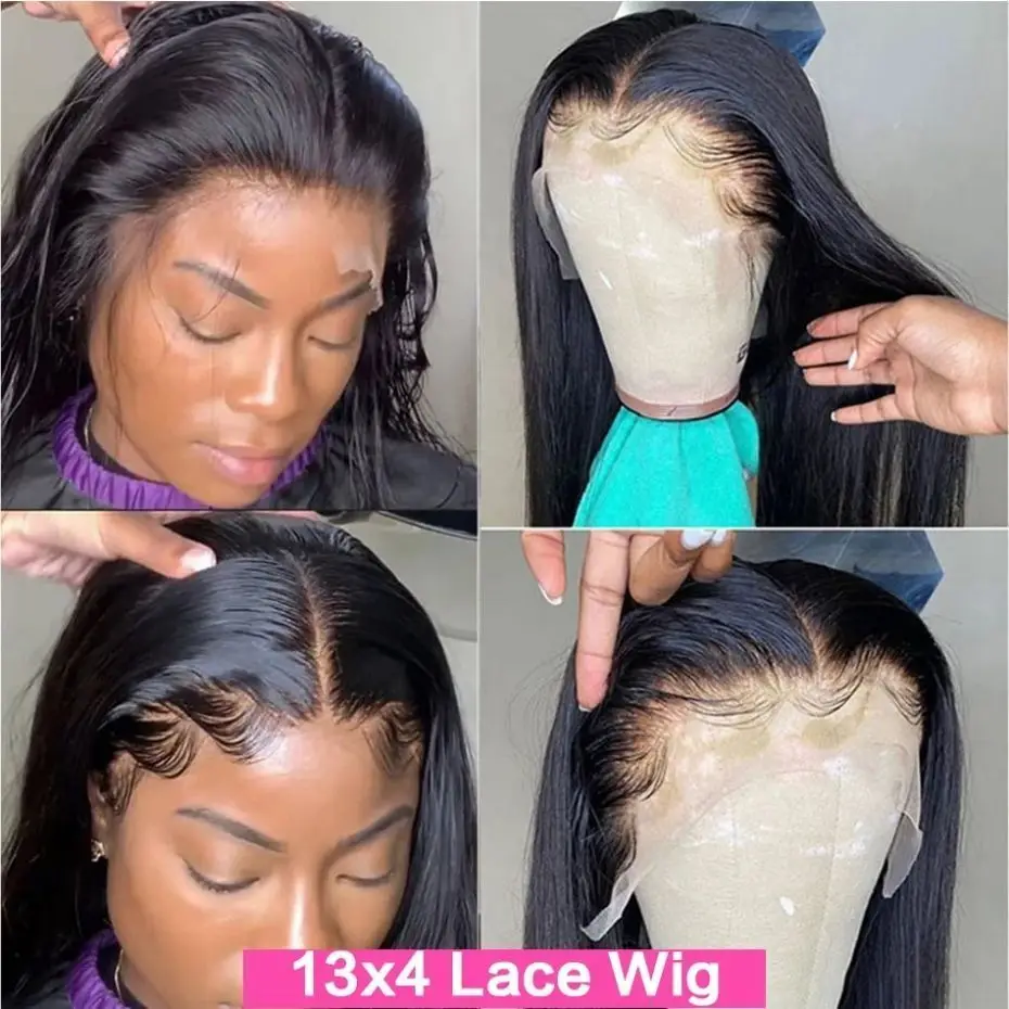 13x4 HD Lace Frontal Wig Straight Preplucked Remy Human Hair 360 Full Lace Front Wigs For Women 34 36Inch 4x4 Lace Closure Wig