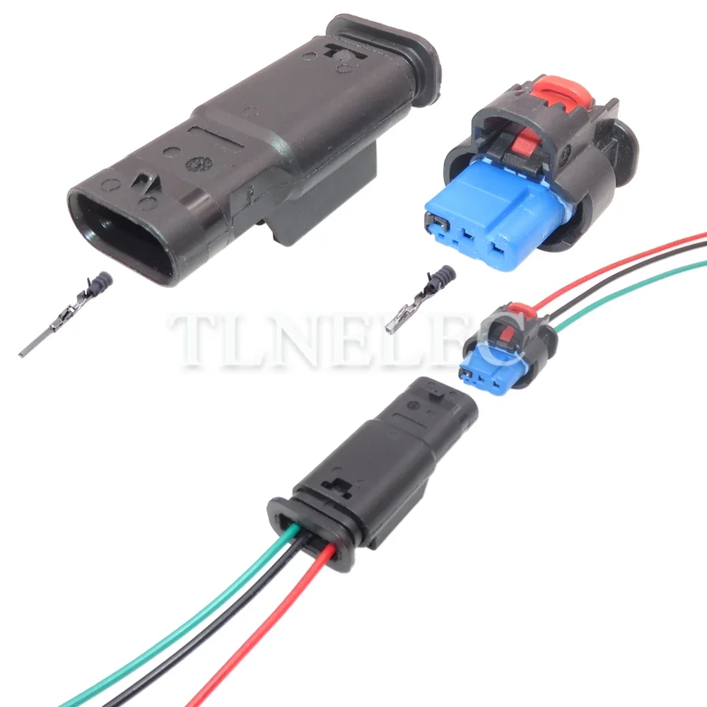 3 Pin Way Auto Sealed Socket with Wires Auto Wire Harness Connectors For Buick Roewe 1-2296695-1 2203771-1