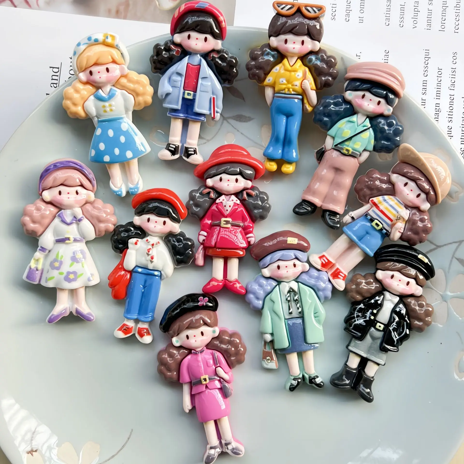 2pcs 8th Generation Cartoon Hong Kong cartoon resin flatback cabochon diy crafts materials kid handmade jewelry charms