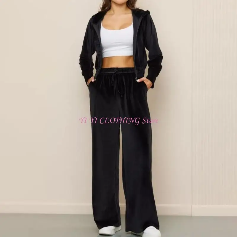 N5KF Ladies Polyester Two Piece Sweatsuits for Sports Casual Activity and Daily Use