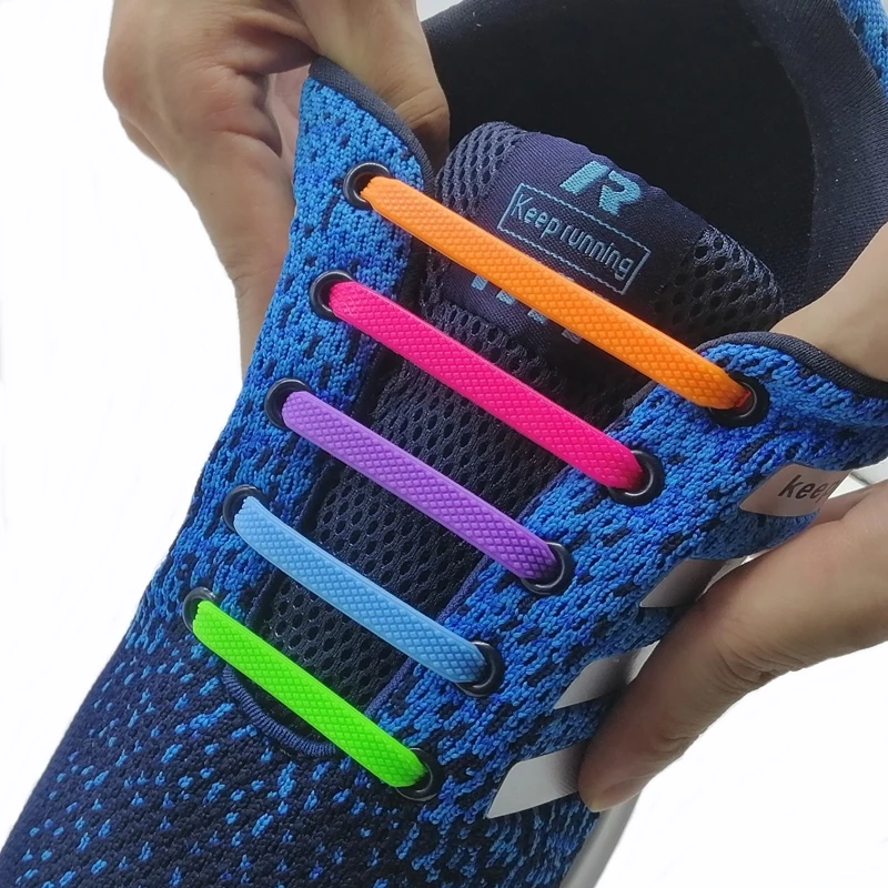 

Safe And Pollution Free Running No Tie Shoelaces Fashion Unisex Athletic Elastic Silicone Shoe Lace All Sneakers Fit Strap T104
