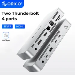 ORICO Thunderbolt 4 40Gbps USB Type-C  Docking Station with HDMI-Compatible/Card Reader/RJ45