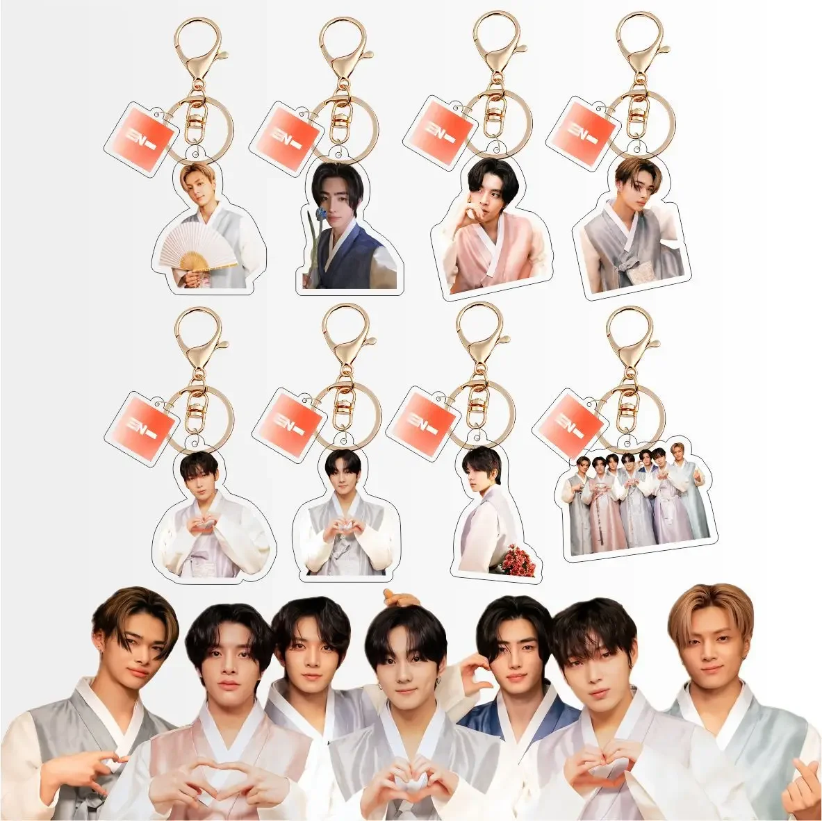 South Korean Boy Band's JUNGWON HEESEUNG JAY New New Year's Greetings Transparent Acrylic Keychain Bags Pendants Accessories