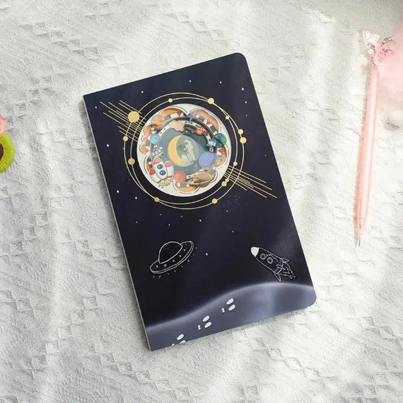 C90C Novelty Notebook สำหรับศิลปินนักศึกษา, Space Wonderland Notebook วารสาร 120 หน้าด่างสำหรับการเขียนภาพร่างการวาดภาพ
