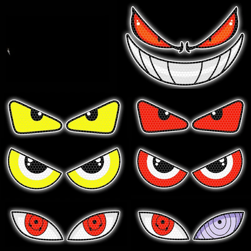 

1PC Devil's Eye Luminous Stickers Motorcycle Helmets Sticker Waterproof Car Reflective Stickers Night Safety Warning Decors