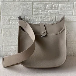 DONNAIN 2023 Spring New Minimalist Style Casual Crossbody Bags Women Soft Calfskin Big Capacity Khaki Genuine Leather