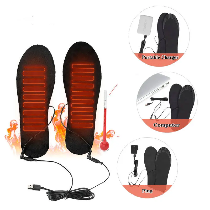 

Heated Shoe Insoles USB Outdoor Feet Warm Sock Pad Mat Electrically Heating Insoles Washable Warm Thermal Insoles Unisex