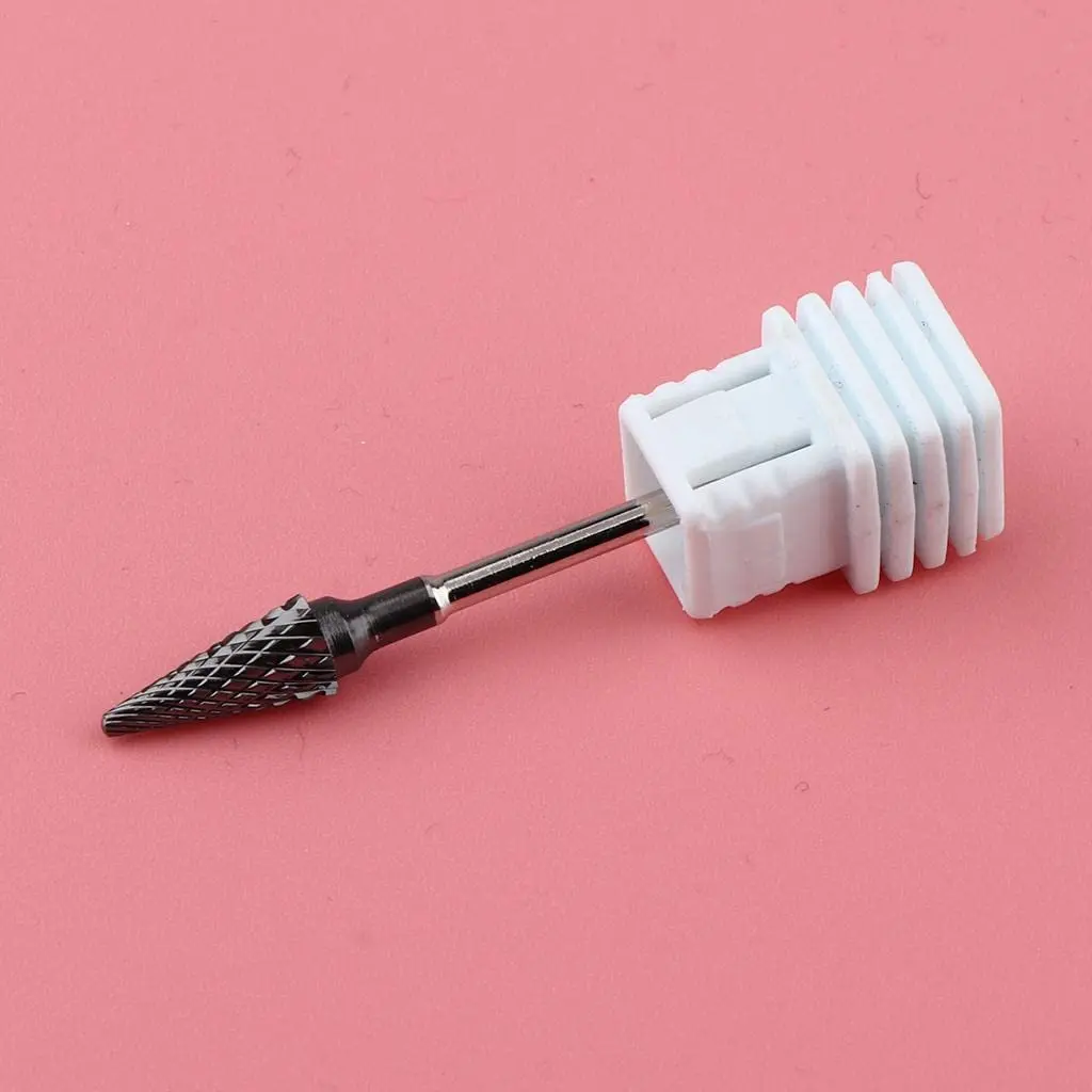 Carbide Nail Drill Bits Rotary Burrs Cuticle Clean Tungsten Carbide Nail Bits for Acrylic Gel Nails Polishing Removing 3/32 Inch