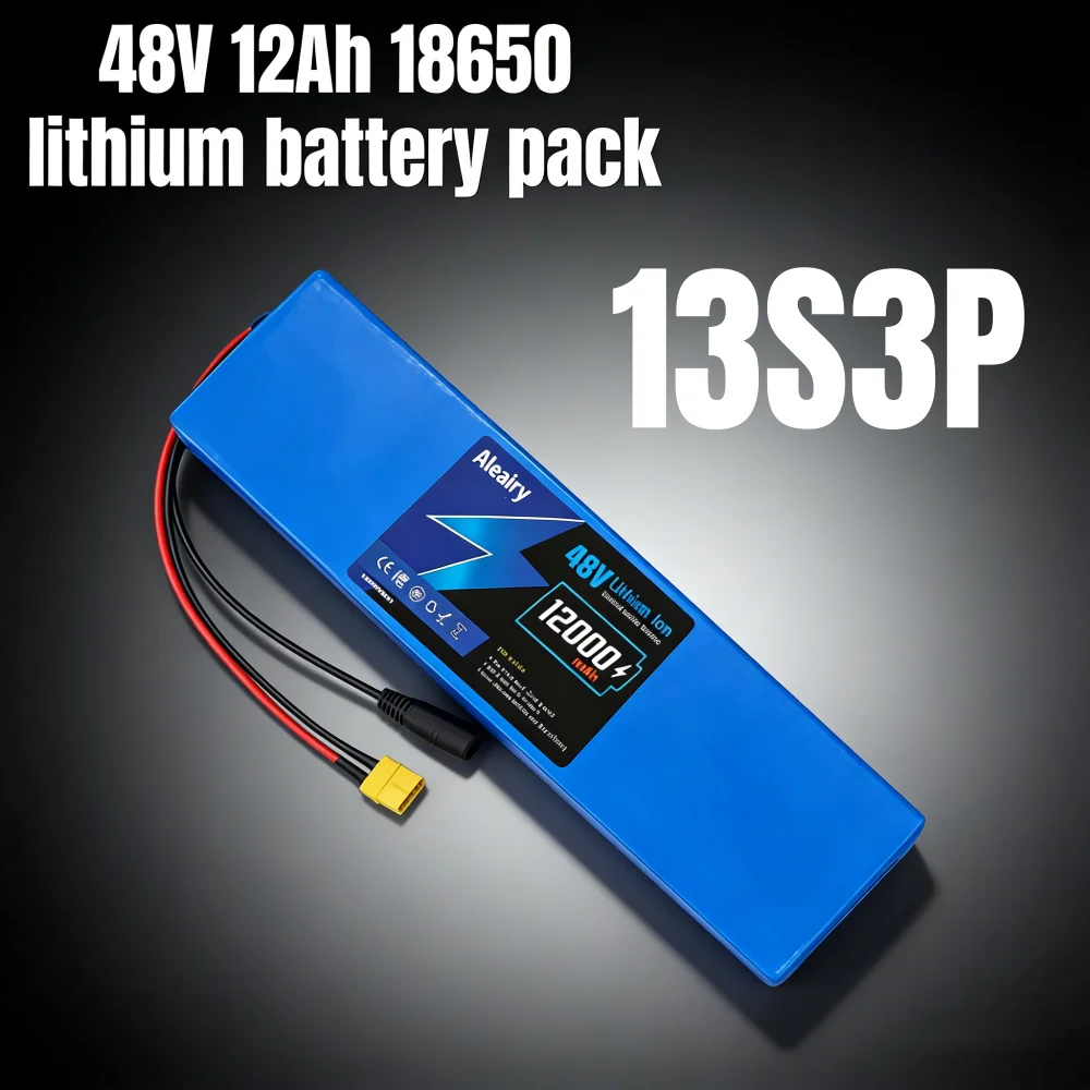 

48V 12000mAh lithium battery pack 13S3P 500W 750W 1000W motor 54.6V 12000mAh electric commuting tool battery