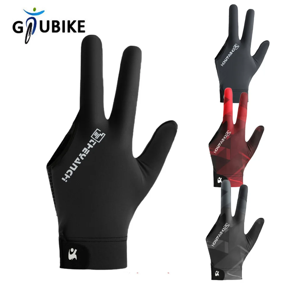 GTUBIKE 1PC Billiards Gloves Enhanced Grip Left Hand Open Three Finger Professional Billiards Gloves Snooker Table Tennis Gloves