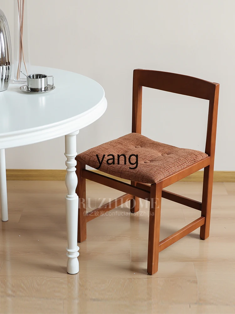 Yjq Log Simple Design Retro Dining Chair Art Green Backrest Leisure Nostalgic Mid-Ancient Chair