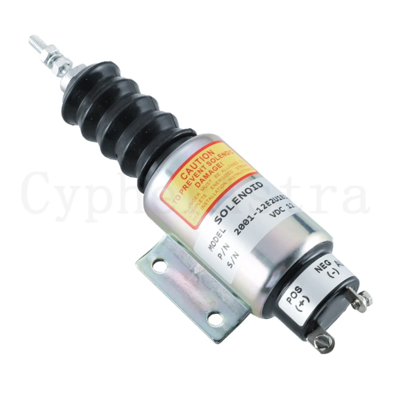 2001-12E2U1B1S1A Fuel Shut Off Solenoid SA-2606-A 3040174 for Woodward, Mitsubishi Mixer Truck, Snorkel Lift, UpRight Lift 12V