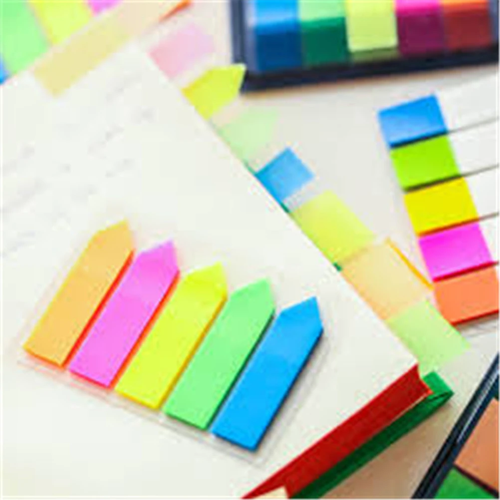 

10 Pcs Notes Tags Tabs Page Markers Fluorescence Arrow Shaped Self-stick Index
