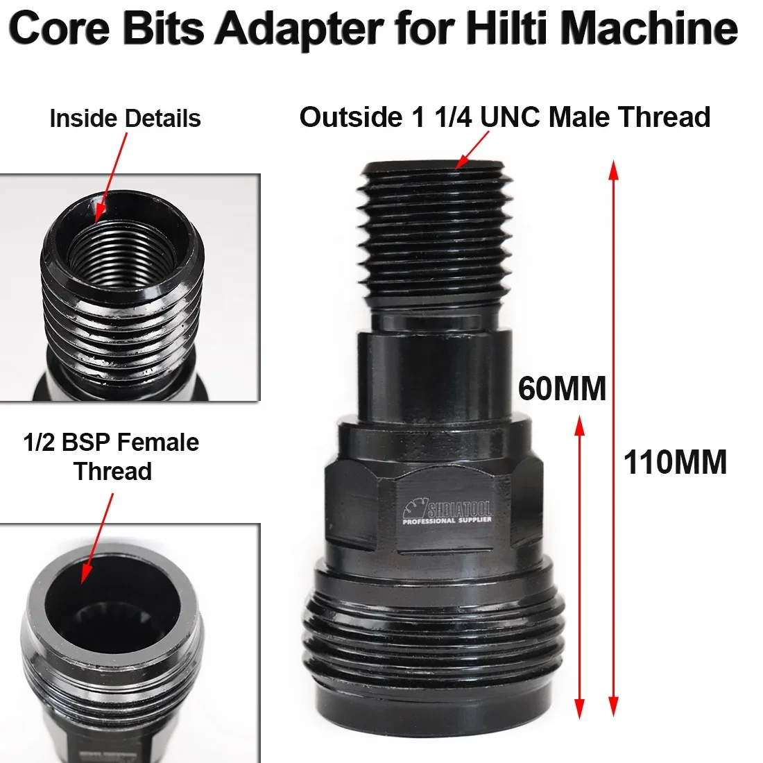 SHDIATOOL Diamond Core เจาะอะแดปเตอร์ Bit สําหรับ Hilti Core เจาะเครื่อง (DD-BL ถึง DD-BS) สําหรับ HILTI DD160E DD200 DD250E DD350