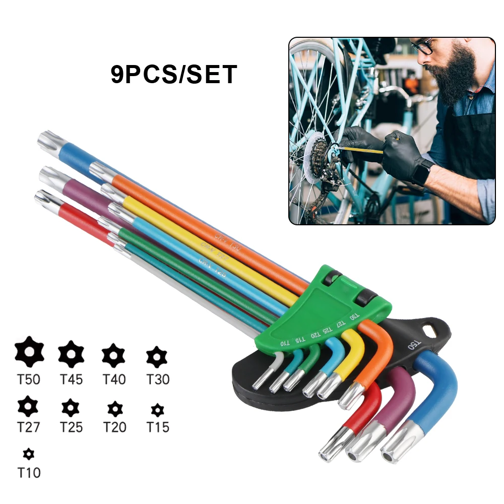 Inner Hexagonal Wrench Durable Portable 9Pcs Hex Wrench Screwdriver Set Color Non Slip Anti Rust Hexagonal Wrench Set Tool