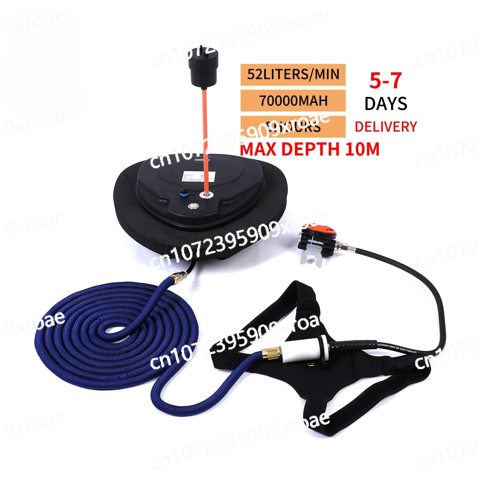 

Scuba Diving Ventilator Waterproof Portable Rechargeable Scuba Diving Tank with Breathing Regulator Scuba Diving