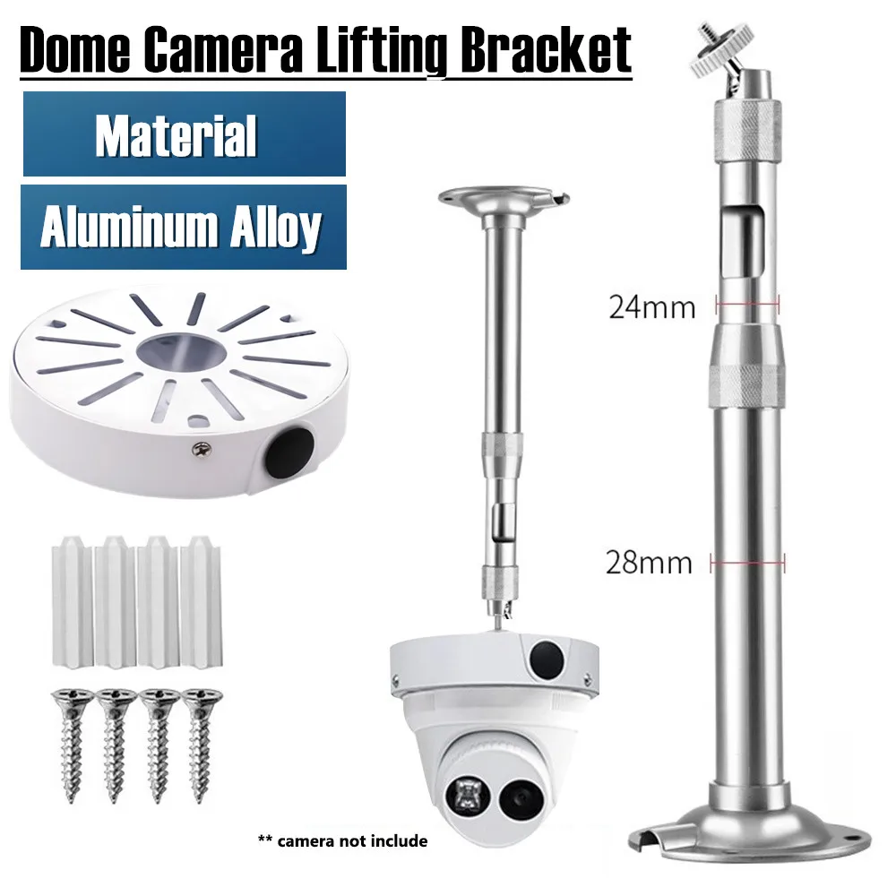 Security Camera Ceiling Mounted Long Bracket 75-150CM 1M-2M Aluminum Alloy Telescopic Adjustable Camera Support 6mm Screw Thread