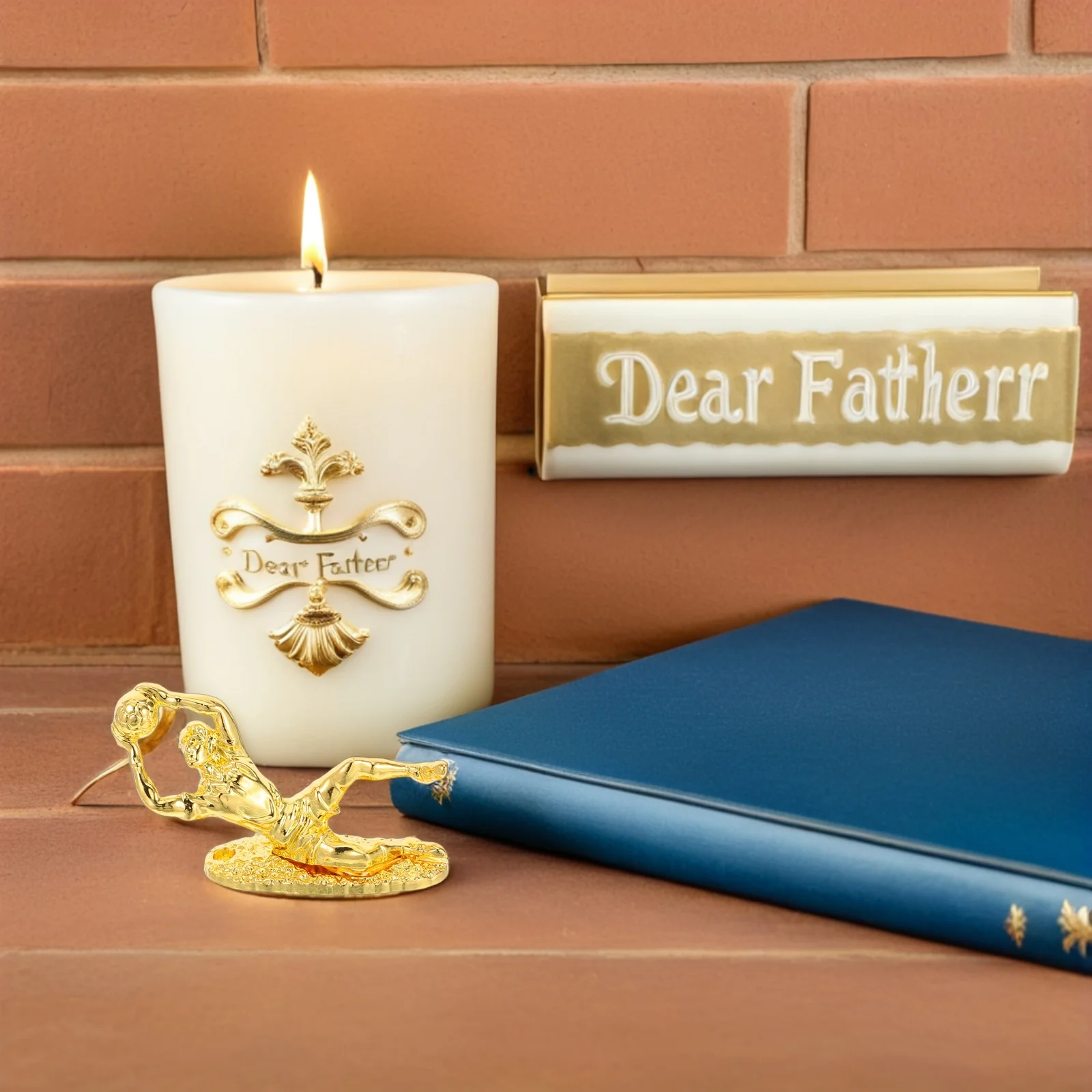 

2pcs Trophy Figurine: Golden Miniature Sports Awards For Soccer Match Party Favors Kids Adults Office Home Display Football