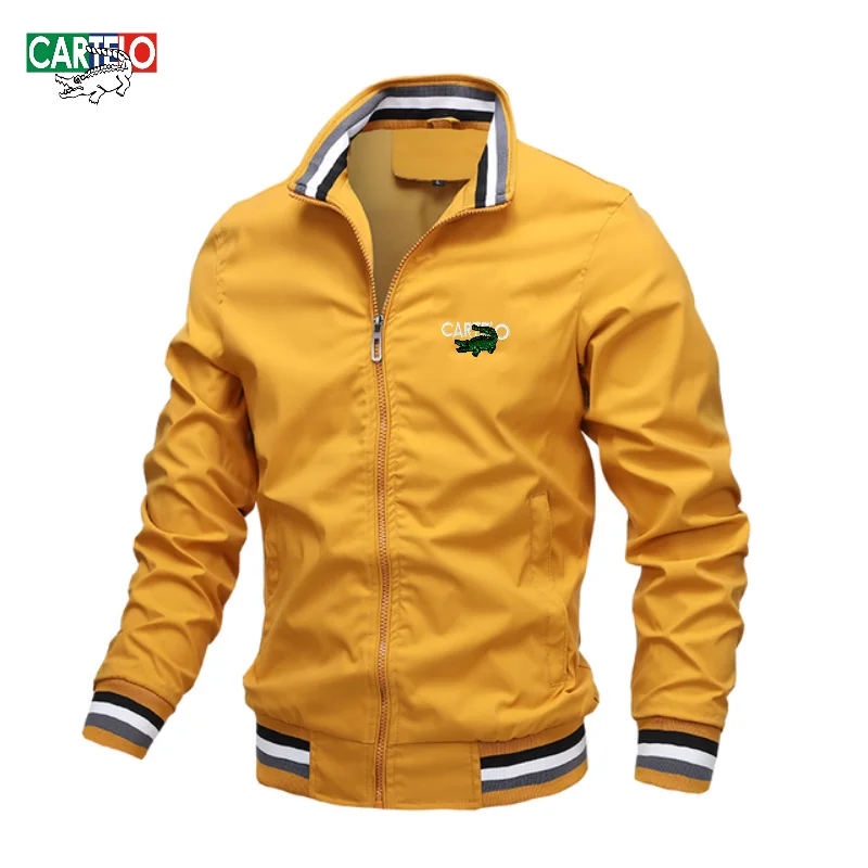 

Spring and Autumn men's high-quality stand up collar jacket, trendy, fashionable, casual, outdoor sports baseball jacket top