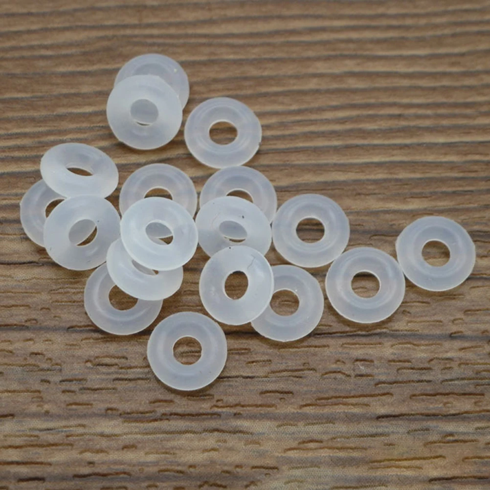 50pcs Anti-SLIP จุกยางลูกปัดซิลิโคนสีขาวเครื่องประดับทําเครื่องมือสําหรับ DIY ต่างหูสร้อยข้อมือสร้อยคอหัตถกรรม