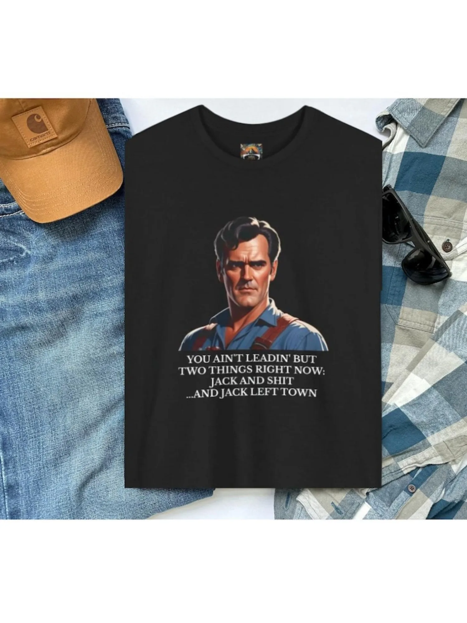 Мужская и женская футболка Evil Dead Horror Movie — Футболка с рисунком Ash Williams Two Things Right Two Things Wrong — 100% хлопок, 220 г/м2