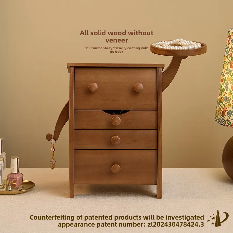 Cartoon Fortune Solid Wood Jewelry Box Premium Storage Case Exquisite Birthday Gift Jewelry And Accessories Organizer