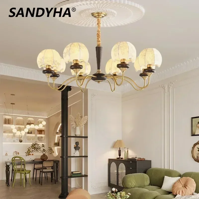 

SANDYHA Modern Nordic Pendant Light Unique Wooden Chandelier for Living Room Kitchen Dining Room Stylish Home Lighting