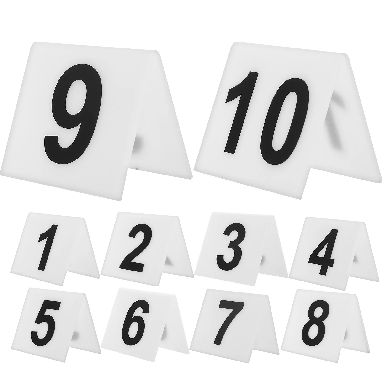 

10Pcs Reusable Acrylic Number Markers V Shaped Table Numbers for Restaurant Event Game Accessories Modern Design Signs