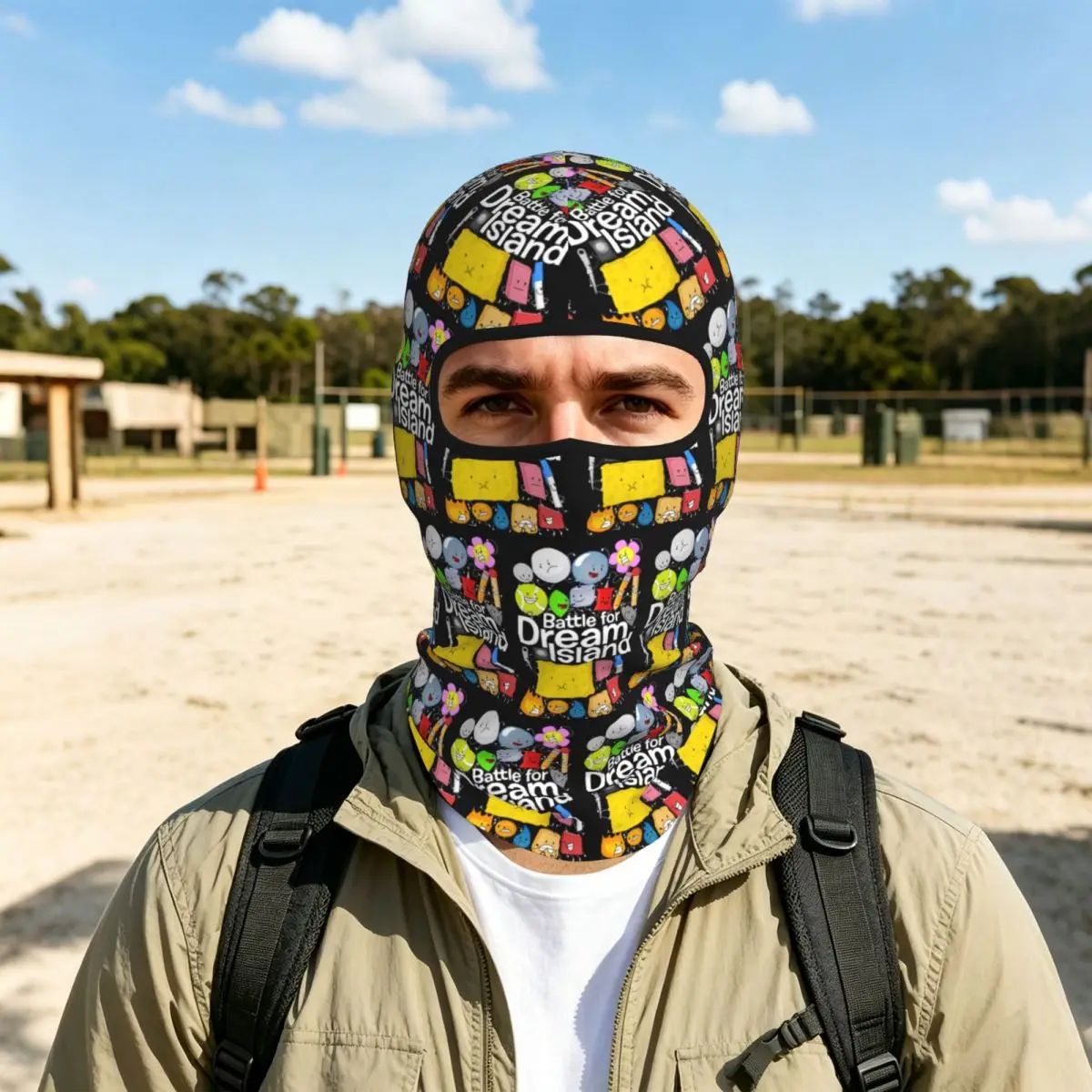BFDI Poster Black Breathable Thin Balaclava Full Face Mask Sun Protection Neck Gaiter For Motorcycle Cycling Fishing Outdoor