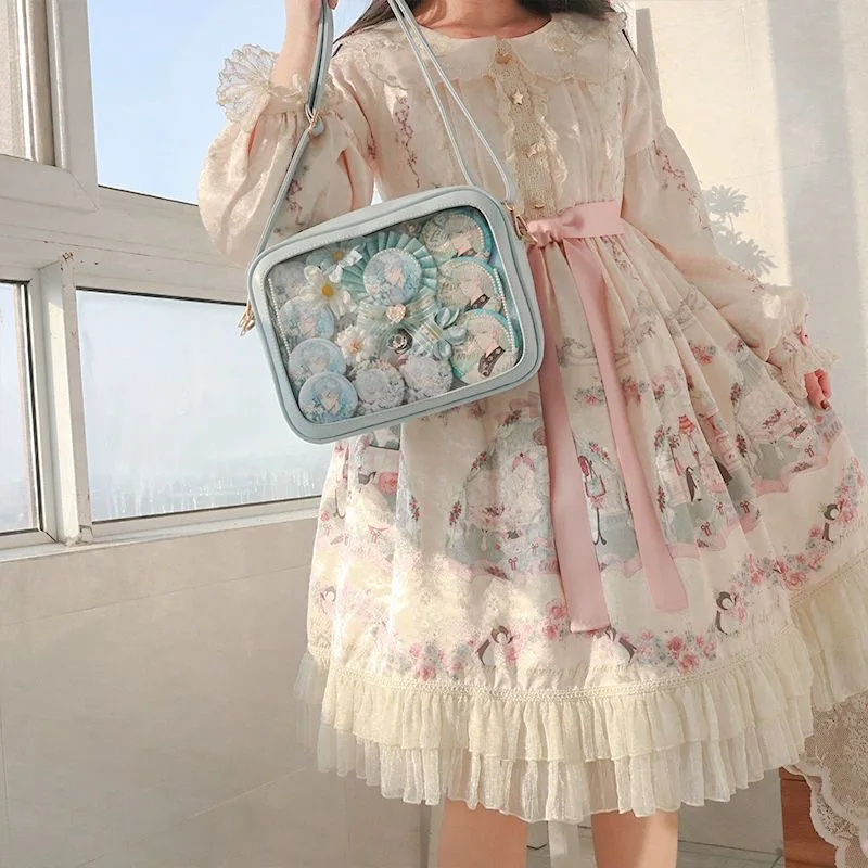 Giapponese Kawaii Itabag per le donne piccole borse a tracolla in pelle PU trasparente borsa a tracolla ragazze borse e portamonete Ita Bag JK