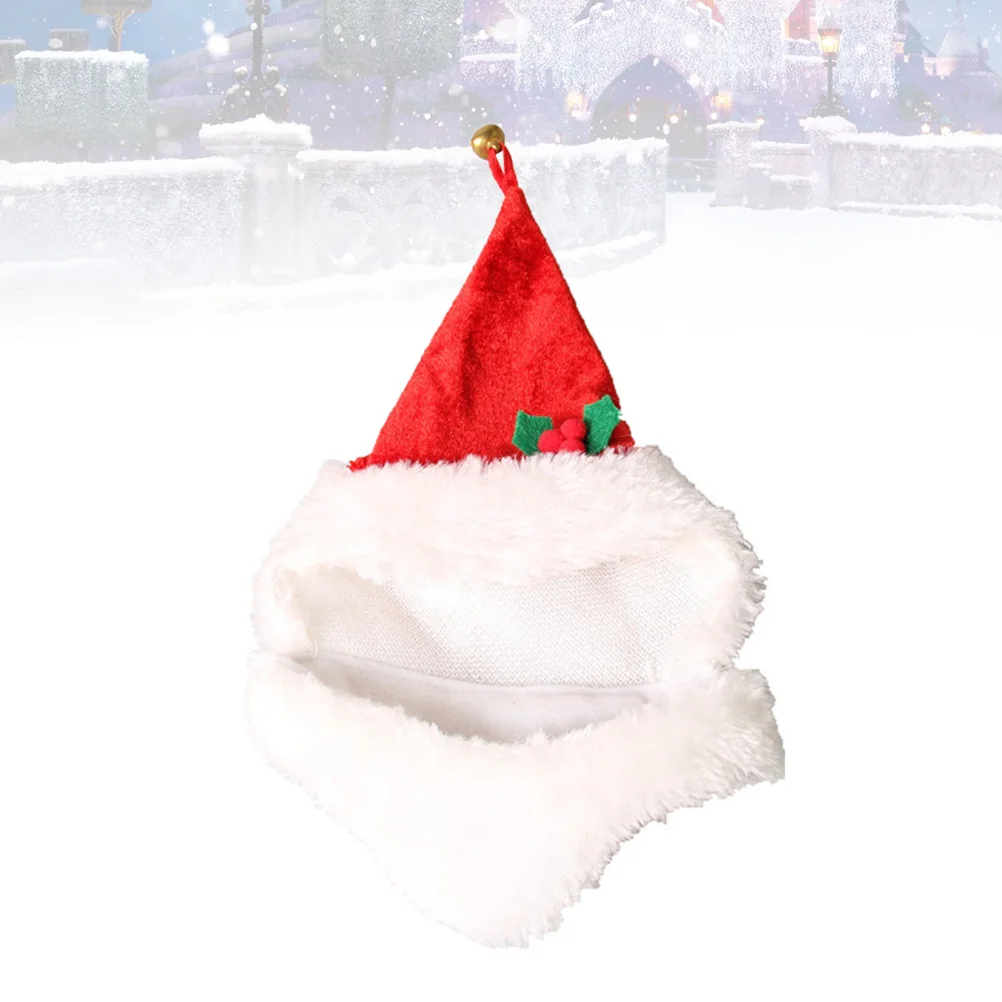 

Christmas Beard Pet Hat Soft Comfortable Bell Flower Design for Dog Cat Puppy Party Cosplay Photo Props Pet Hat